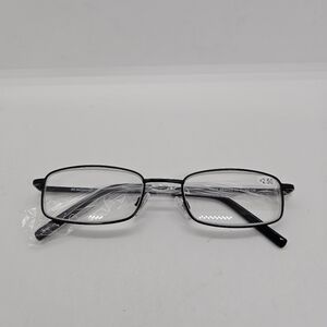NEW Italy Design black metal frame reading glasses +2.50